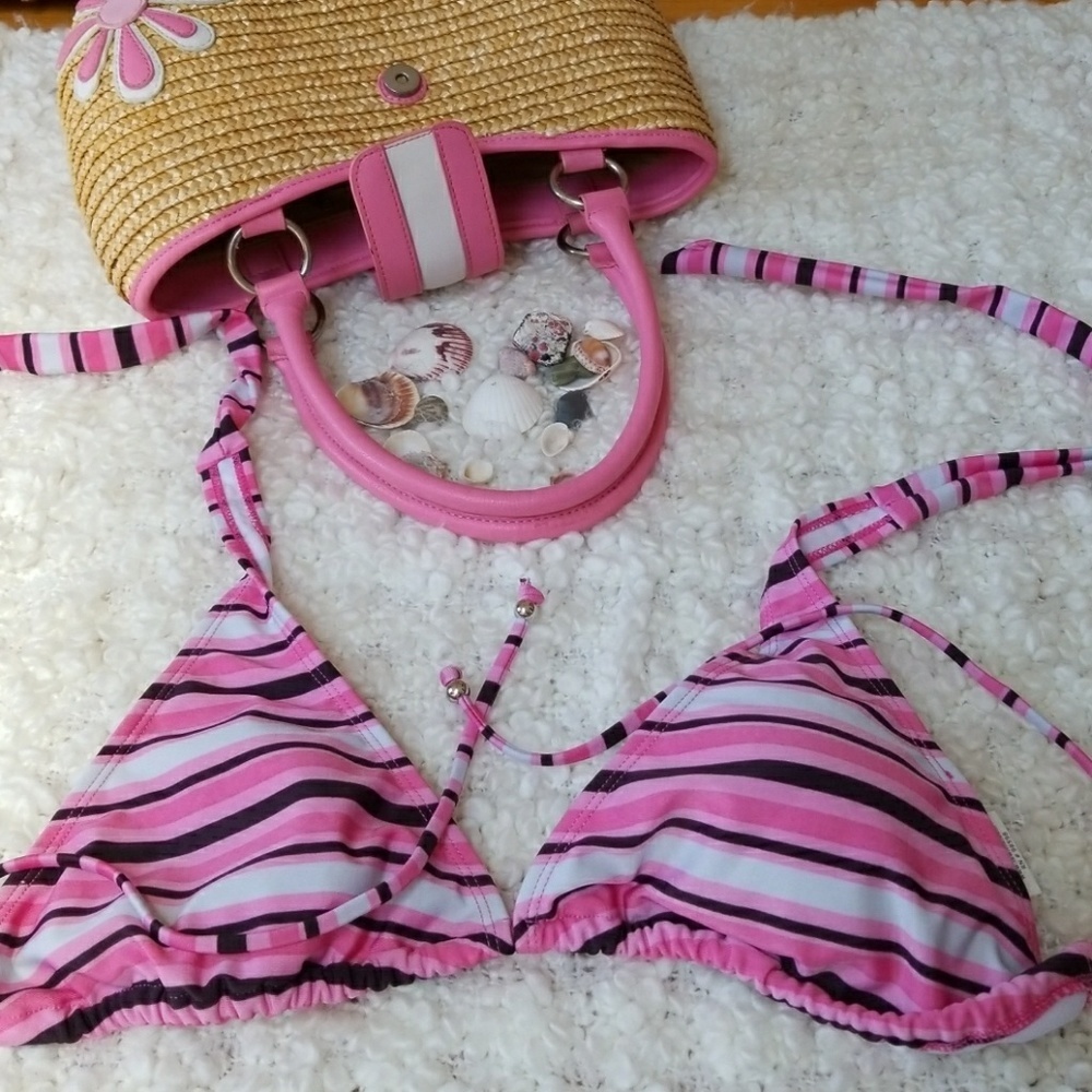 INGRAR striped bikini top